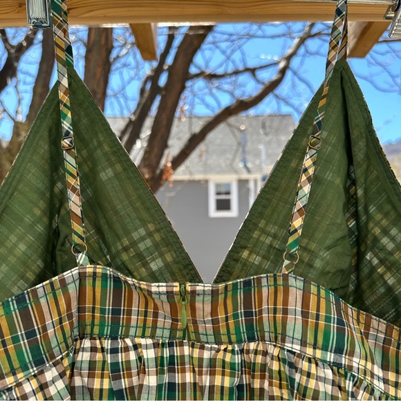 J. Crew NWOT Plaid Green Tank Sleeveless Spaghetti Straps size 10 - Picture 6 of 13